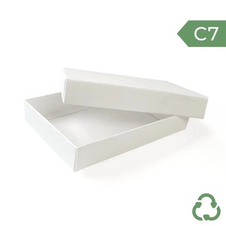 C7 Gift Box & Lid - 120x85x20mm - Felt White by eco-craft - made in the UK
