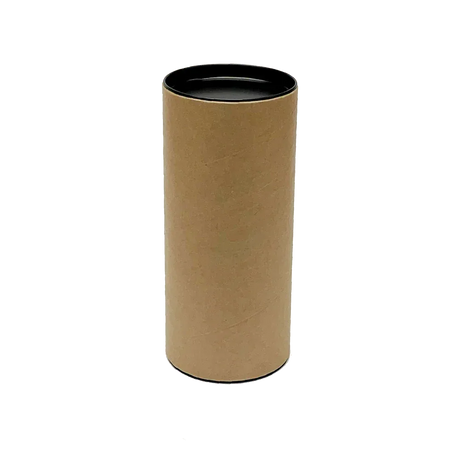 180mm x 76mm Packaging Tube - Black Ends Caps by eco-craft - made in the UK