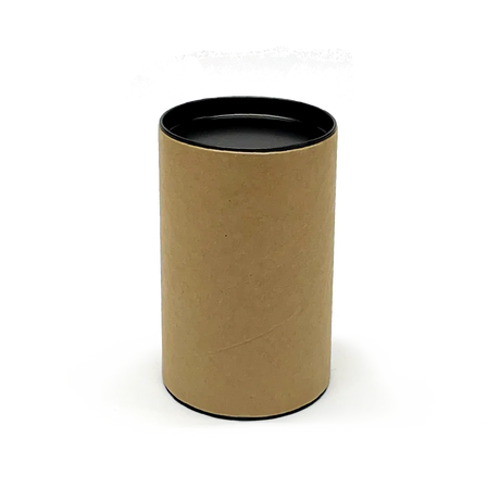 120mm x 76mm Packaging Tube - Black Ends Caps by eco-craft - made in the UK