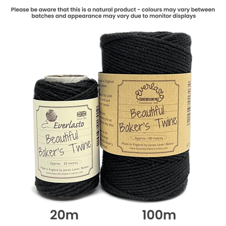 Cotton Twine - Black by eco-craft - made in the UK