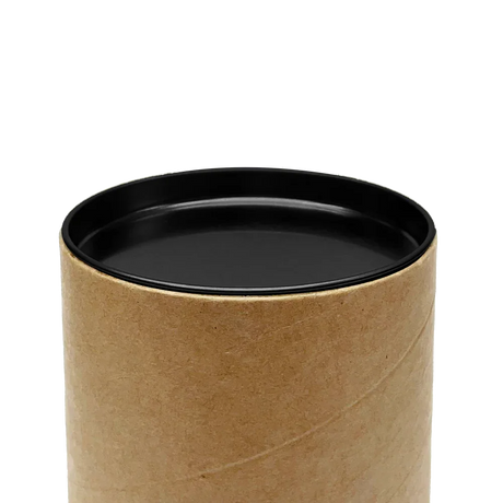 180mm x 76mm Packaging Tube - Black Ends Caps by eco-craft - made in the UK