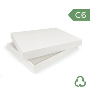 C6 Gift Box & Lid - 165x120x20mm - Felt White by eco-craft - made in the UK
