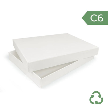C6 Gift Box & Lid - 165x120x20mm - Felt White by eco-craft - made in the UK