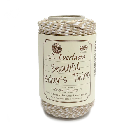 20m Bakers Twine - Blonde / White by eco-craft - made in the UK