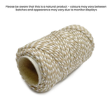 20m Bakers Twine - Blonde / White by eco-craft - made in the UK