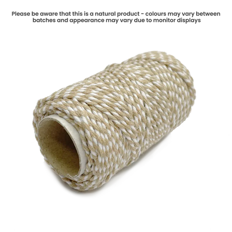 20m Bakers Twine - Blonde / White by eco-craft - made in the UK