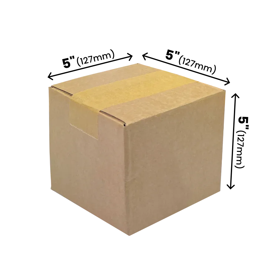 127 x 127 x 127mm corrugated Postal Box x 25 by eco-craft - made in the UK