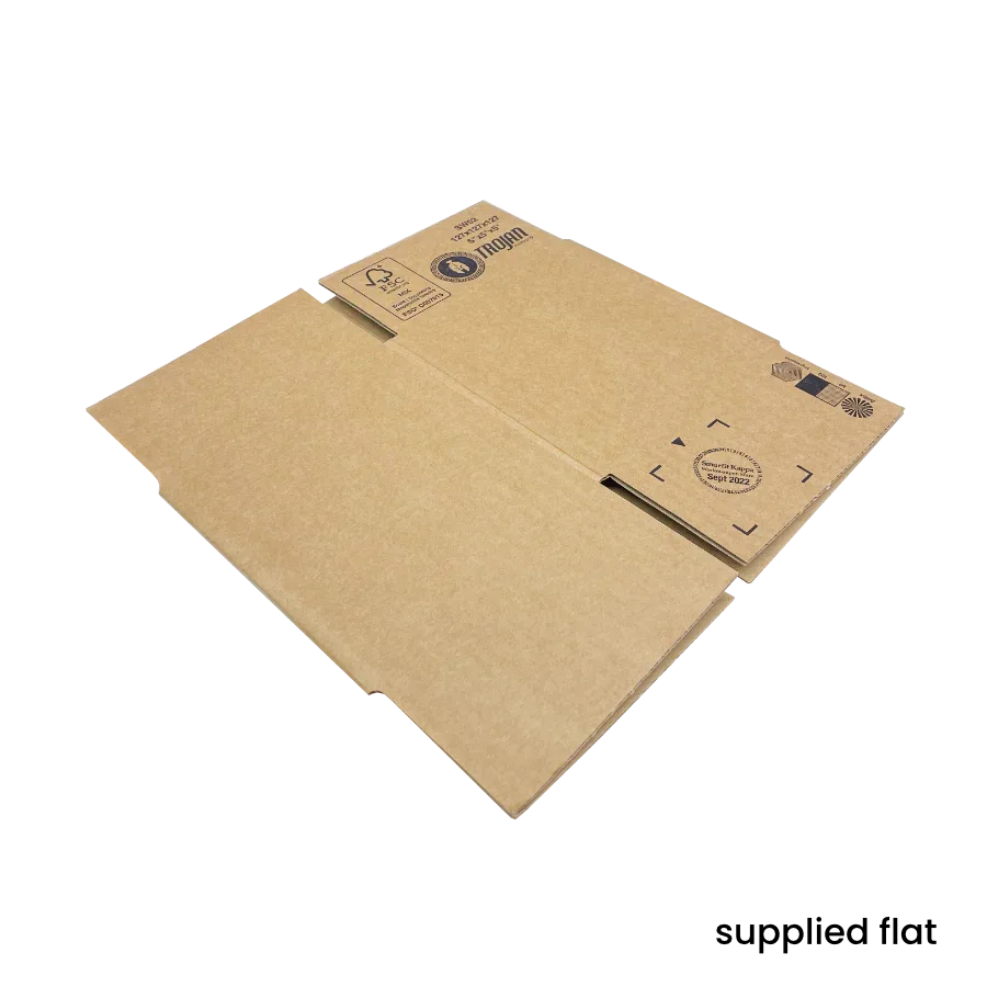 127 x 127 x 127mm corrugated Postal Box x 25 by eco-craft - made in the UK