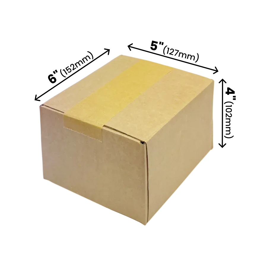 152 x 127 x 102mm corrugated Postal Box x 25 by eco-craft - made in the UK