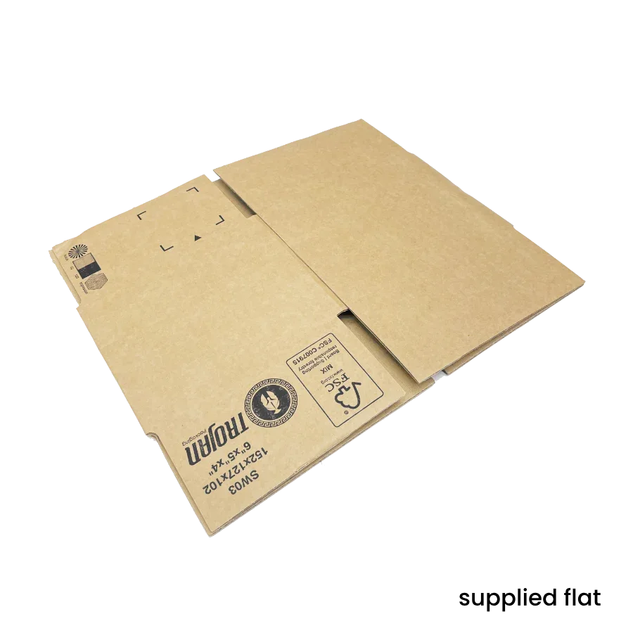152 x 127 x 102mm corrugated Postal Box x 25 by eco-craft - made in the UK