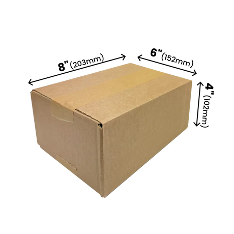 203 x 152 x 102mm corrugated Postal Box x 25 by eco-craft - made in the UK