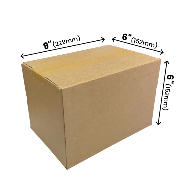 229 x 152 x 152mm corrugated Postal Box x 25 by eco-craft - made in the UK