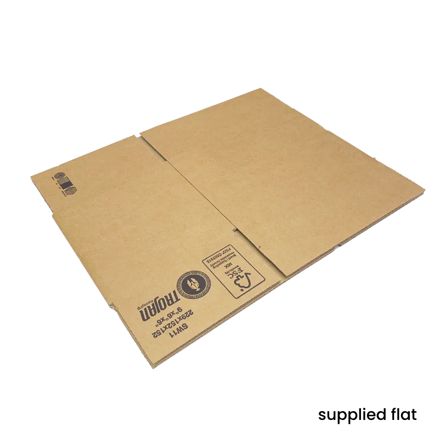 229 x 152 x 152mm corrugated Postal Box x 25 by eco-craft - made in the UK