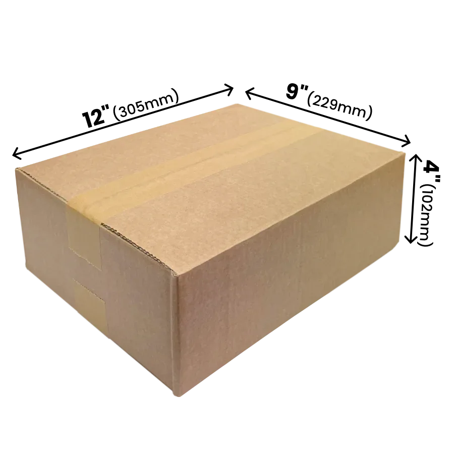 305 x 229 x 102mm corrugated Postal Box x 25 by eco-craft - made in the UK