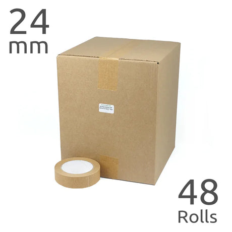 Wholesale Box Self Adhesive Paper Tape (24mm wide x 48 rolls) by eco-craft - made in the UK