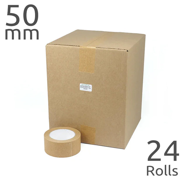 Wholesale Box Self Adhesive Paper Parcel Tape (50mm wide x 24 rolls) by eco-craft - made in the UK
