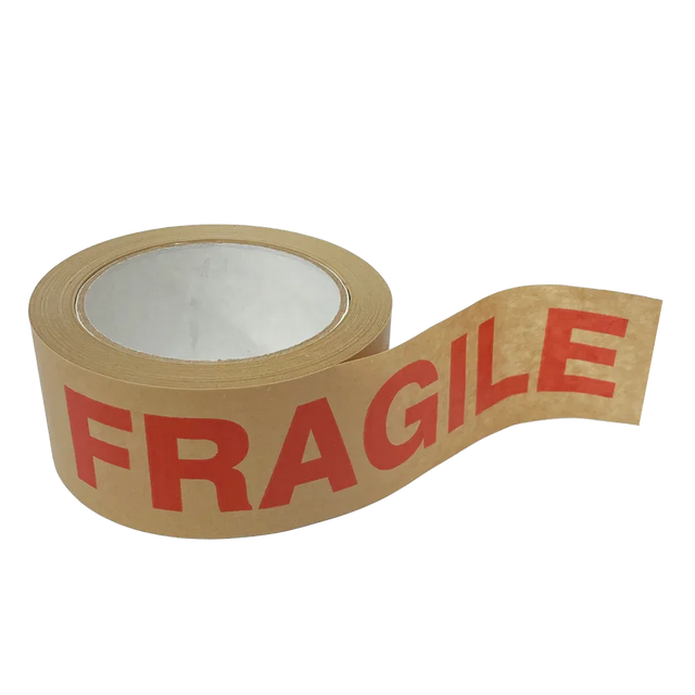 Self Adhesive Paper Kraft Brown Fragile Tape (50mm) by eco-craft - made in the UK