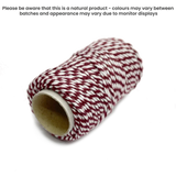 20m Bakers Twine - Burgundy / White by eco-craft - made in the UK