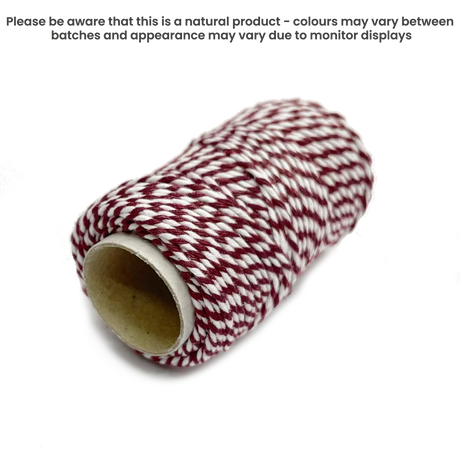 20m Bakers Twine - Burgundy / White by eco-craft - made in the UK