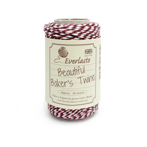 20m Bakers Twine - Burgundy / White by eco-craft - made in the UK