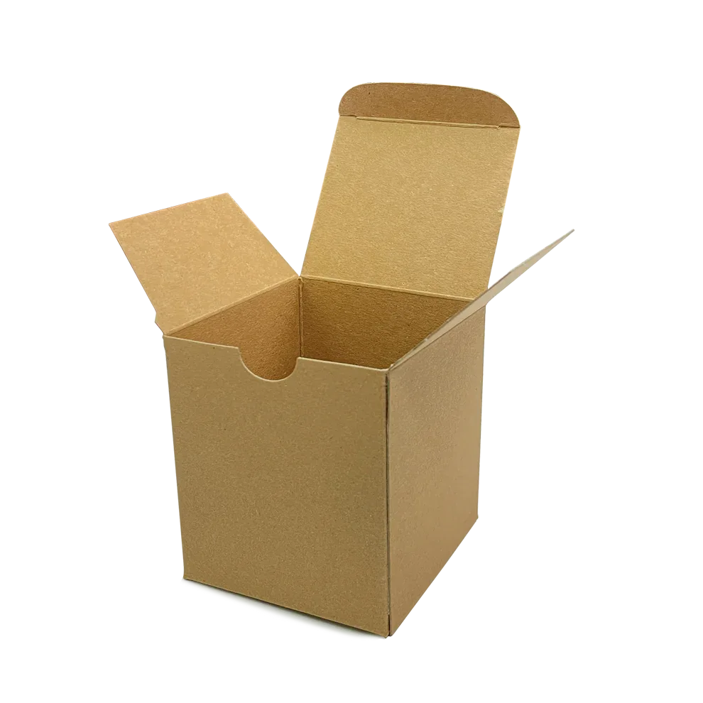 Medium Tuck-End Candle Box - 80x80x95mm - Hairy Manilla (400g) by eco-craft - made in the UK