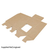 Medium Taper-Top Carton with Window - 160 x 77 x 44mm - Hairy Manilla by eco-craft - made in the UK