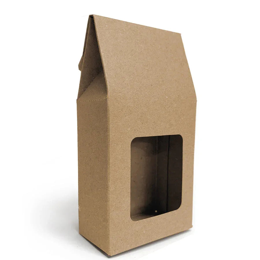 Medium Taper Top Carton with Window Natural eco-craft