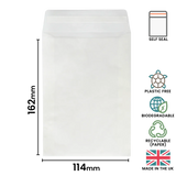 114x162mm (C6) Peel & Seal Glassine Envelope by eco-craft - made in the UK