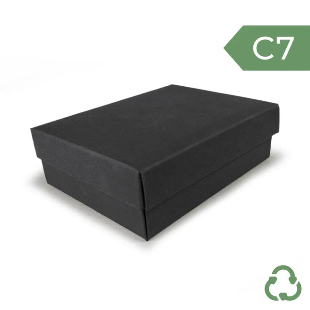 C7 Deep Gift Box & Lid - 120x85x38mm - Black by eco-craft - made in the UK
