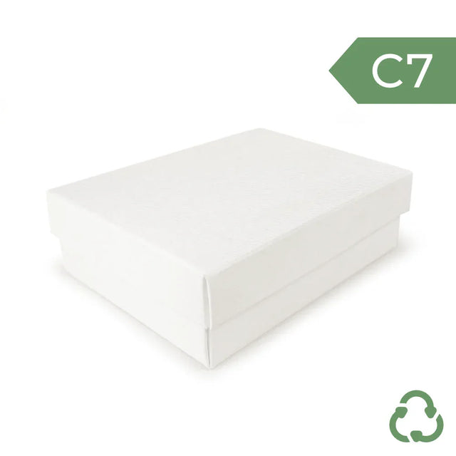 C7 Deep Gift Box & Lid - 120x85x38mm - Felt White by eco-craft - made in the UK