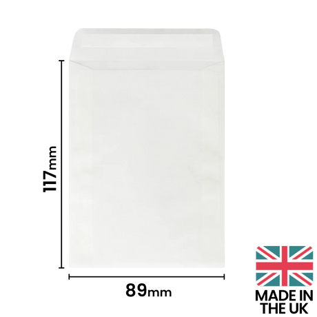 89x117mm (C7) Peel & Seal Glassine Envelope by eco-craft - made in the UK