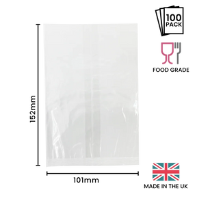 101 x 152mm Cellulose Clear Display Bag by eco-craft - made in the UK