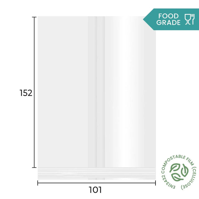 101 x 152mm Cellulose Clear Display Bag by eco-craft - made in the UK