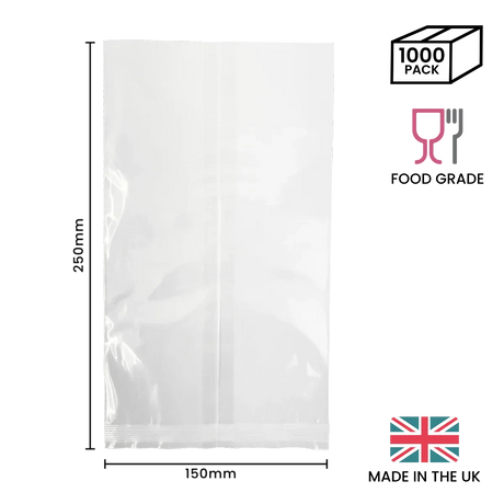 150 x 250mm Cellulose Clear Display Bag by eco-craft - made in the UK