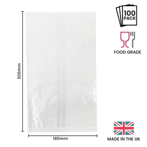 180 x 300mm Cellulose Clear Display Bag by eco-craft - made in the UK