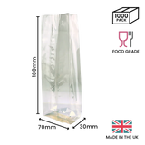 180 x 70 x 30mm Cellulose Clear Gusset Bag by eco-craft - made in the UK