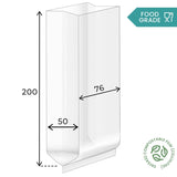 200 x 76 x 50mm Cellulose Clear Gusset Bag by eco-craft - made in the UK