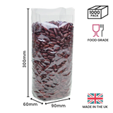 300 x 90 x 60mm Cellulose Clear Gusset Bag by eco-craft - made in the UK