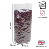 300 x 90 x 60mm Cellulose Clear Gusset Bag by eco-craft - made in the UK