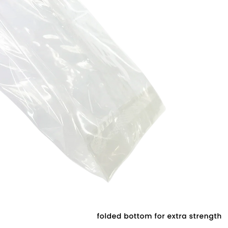 237 x 74 x 50mm Folded-Base Cellulose Clear Gusset Bag by eco-craft - made in the UK