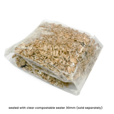 130 x 74 x 45mm Folded-Base Cellulose Clear Gusset Bag by eco-craft - made in the UK