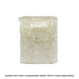 153 x 74 x 45mm Folded-Base Cellulose Clear Gusset Bag by eco-craft - made in the UK