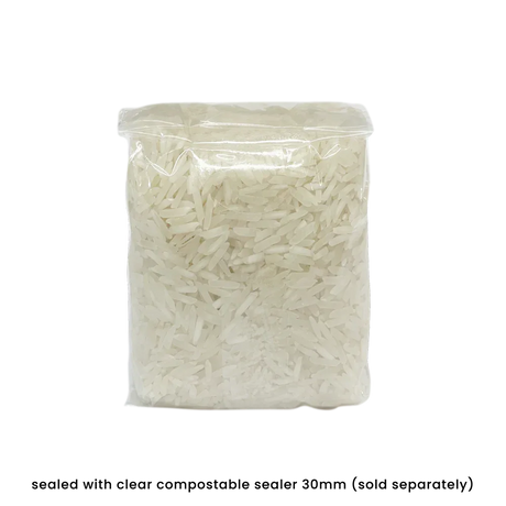 153 x 74 x 45mm Folded-Base Cellulose Clear Gusset Bag by eco-craft - made in the UK