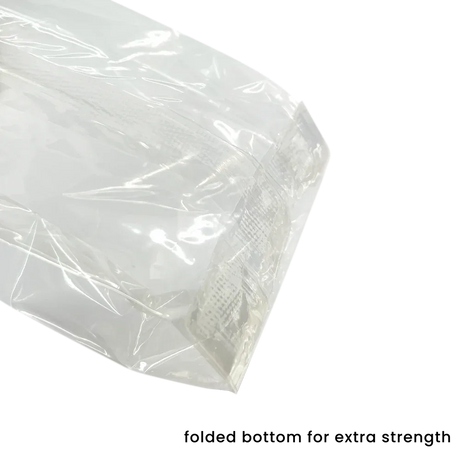 153 x 74 x 45mm Folded-Base Cellulose Clear Gusset Bag by eco-craft - made in the UK