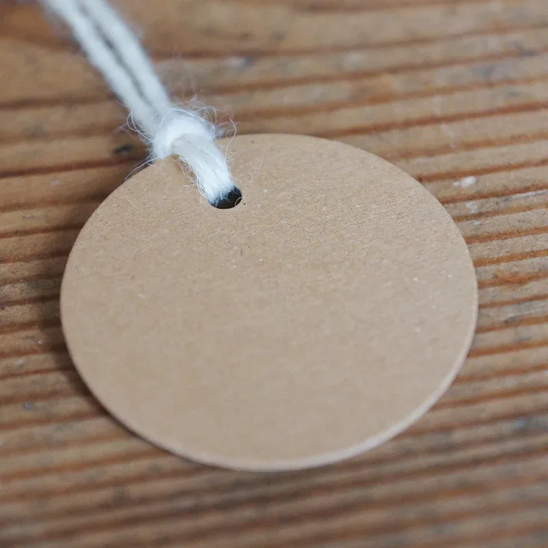 Circle Gift Tags 20Pk - 400g Hairy Manilla by eco-craft - made in the UK