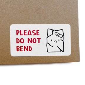 Please Do Not Bend' Printed Labels (24 per A4 sheet) by eco-craft - made in the UK