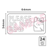 Please Do Not Bend' Printed Labels (24 per A4 sheet) by eco-craft - made in the UK