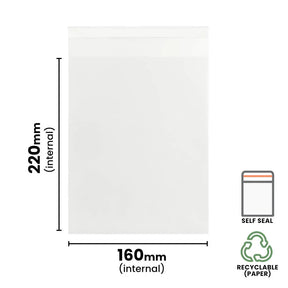 160x220mm Peel & Seal Glassine Envelope by eco-craft - made in the UK