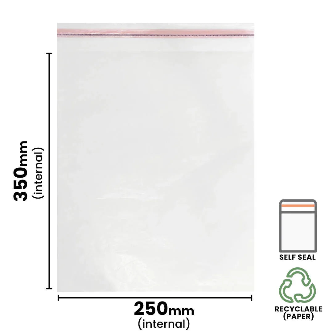 250x350mm Peel & Seal Glassine Envelope by eco-craft - made in the UK