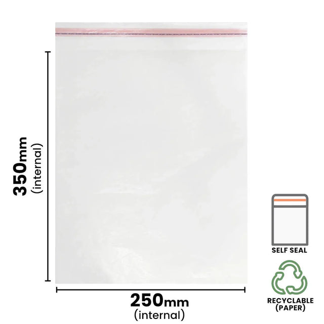 250x350mm Peel & Seal Glassine Envelope by eco-craft - made in the UK